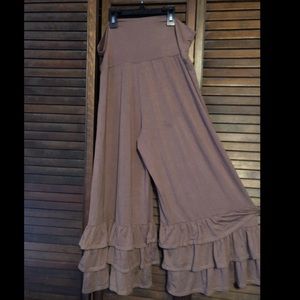 Tan Ruffle Pants